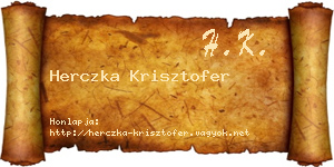 Herczka Krisztofer névjegykártya